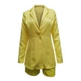 thumbnail image 5 of tklpehg Blazers for Women Casual Long Sleeve Lapel Business Blazers for Casual Outstanding Collar Slim Long Sleeve Office Suit Jacket Yellow M, 5 of 7