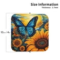 thumbnail image 2 of Yiaed Colorful Cloud Butterfly Sunflower Print Leather Coasters for Drinks - Cup Coasters Coffee Table Kitchen Table Bar, Home & Office Gifts Handmade Drink Coasters-Square, 2 of 6