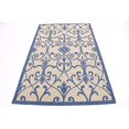 thumbnail image 4 of Unique Loom Botanical Collection Ornate, Floral, Border, Victorian, Indoor and Outdoor Area Rug, 4 x 6 ft, Blue/Beige, 4 of 5