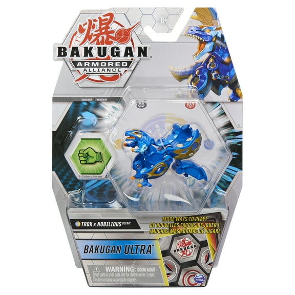 Bakugan Ultra, Fused Trox x Nobilious, 3-inch Tall Armored Alliance Collectible Action Figure and Trading Card