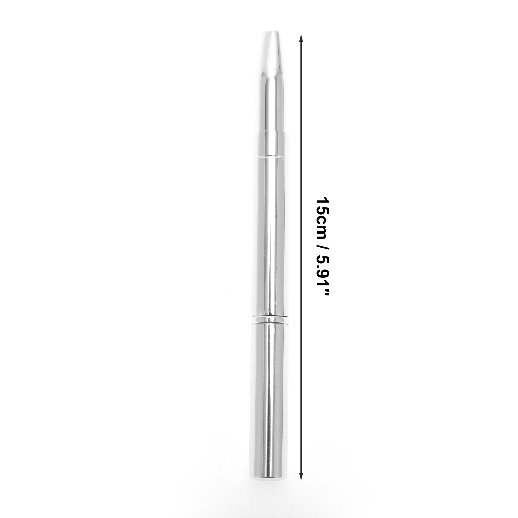 Unique Bargains 1 Pc Double Head Lip Brush for Travel Silver Tone