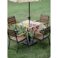 thumbnail image 5 of Square Outdoor Tablecloth with Umbrella Hole Watercolor Tulips Outside Table Cloth Waterproof Patio Table Cover Spring Flowers Butterflies Leaves Beige Zipper Tablecloths for Picnic 54x54 Inch, 5 of 8