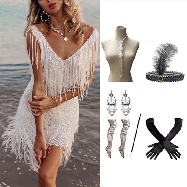 Vestido de lentejuelas negras, vestido con borlas bronceadas, ropa de actuación para el escenario de noche