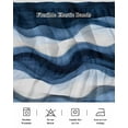 thumbnail image 7 of Abstract Mountain Bed Skirt King Size 16" Drop Watercolor White Navy Texture Nature Ruffled Wrap Around Bed Skirts Adjustable Elastic Bedskirt Dust Ruffle for King Size Bed, 7 of 7