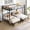 Black-Full Over Twin Over Twin, variant on Harper & Bright Designs Metal Bunk Bed Full Over Twin Over Twin with Ladder and Guardrail, Metal Triple Bunk Bed Frame for Bedroom, Black