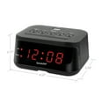 thumbnail image 4 of Reloj despertador digital SHARP, negro medianoche, puerto de carga USB, pantalla LED roja, 4 of 7