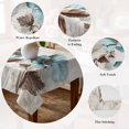 thumbnail image 5 of Spring Floral Vintage Table Cloth Waterproof Tablecloths, Retro Teal Tulips Botanical Summer Tablecloth Dining Table Cover for Kitchen Party Tabletop Outdoor, Square Tablecloth 54x54 Inch, 5 of 9
