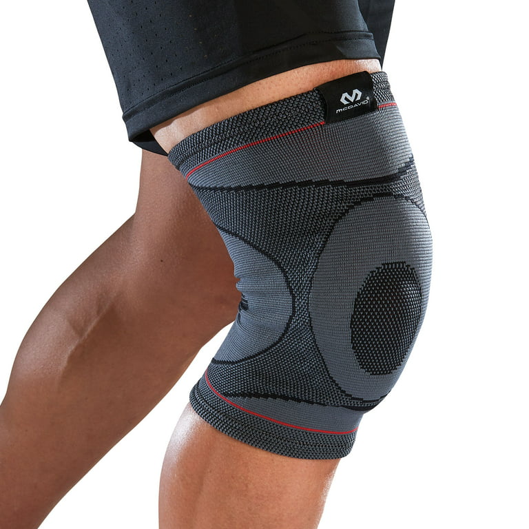 McDavid Sport Knee Compression Knit Sleeve W/ Gel Buttress, Gray,  Small/Medium, Fitness Recovery 