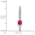 thumbnail image 3 of 14K White Gold Diamond And .18 Ruby Fancy Chain Slide Made In India pm3876-ru-033-wa, 3 of 5