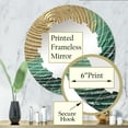 thumbnail image 3 of Designart "Surreal Spirals Gold Green Elegance" Abstract Spirals Round Wall Mirror - Modern Oval Printed Decorative Oversized Mirror - Multiple Color Options, 3 of 4