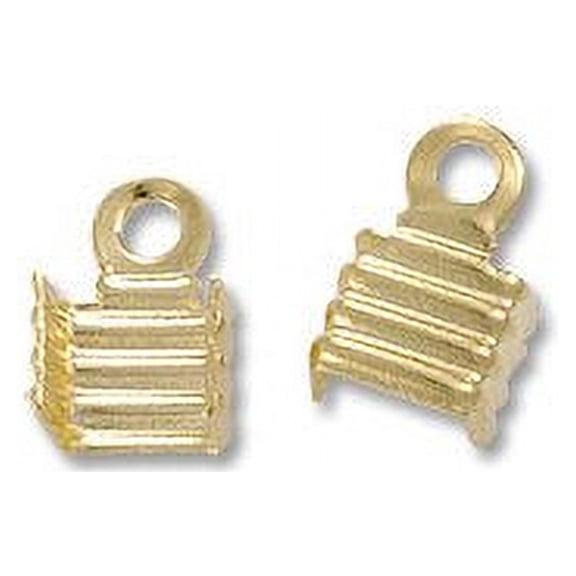 JewelrySupply Connector - Fold Over Rib 5x7mm Gold Plated (10-Pcs)