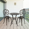PATIO-IN Outdoor Bistro Table Set Cast Aluminum Patio Bistro Sets with ...