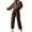 Brown, variant on Womens 2 Piece Lounge Hoodies and Cargo Pants Sets Fall Fashion Clothes Airport Travel Pants Tracksuits Brown M