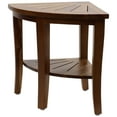thumbnail image 3 of Redmon Teak Corner Shower Bench Shaving Seat, Natural Woodgrain Finish, Under Seat Accessory Shelf, 3 of 10