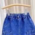 thumbnail image 4 of Favoffer Girls Kids Solid Color Denim Skirt Summer Casual Fashion Cargo Style Cute Bottom for Daily Outdoor Vacation Party Events Sizes 2-9Y, 4 of 5