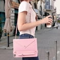 thumbnail image 3 of Case for Samsung Galaxy Tab S9 FE 10.9 Inch/S9 11 Inch 2023 (SM-X710/X716), Folio Stand PU Leather Crossbody Cover with Pencil Holder+Card Slots Wallet Case with Shoulder Strap+Hand Strap, Deeppink, 3 of 10