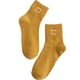 thumbnail image 5 of Calcetines de tubo de otoño e invierno para niños, calcetines largos de tubo de invierno para mujer, calcetines cálidos de algodón de color sólido con bordado de cara sonriente, calcetines de mujer, 5 of 5