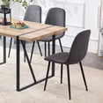 thumbnail image 6 of Tesnus Dining Chairs Set of 4 Dark Grey Fabric Upholstered with Metal Legs for Dining Room, 6 of 10