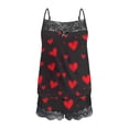 thumbnail image 5 of Goodtrade8 Lace PJS Sets for Women Heart Print 2 Pieces Homewear Summer Casual Shorts & Tops Sleeveless Loungewear PJS Womens Pajamas Set Homewear, 5 of 5