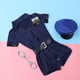 thumbnail image 4 of KAKOWELY Traje de fiesta para mujer policía sexy, disfraz de cosplay para juego de rol, uniforme de cosplay para fiesta de Halloween (azul, talla única, uniforme + esposas), 4 of 4