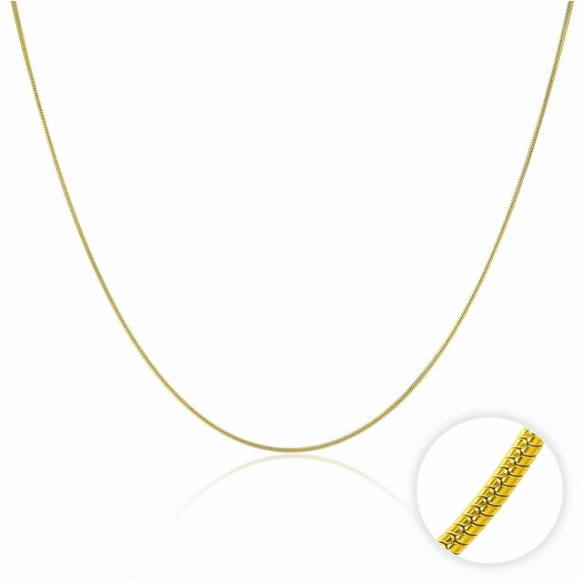 JeenMata 16 Inch Gold Link Chain in Yellow Gold Plating - Fashion Necklace for Everyday Wear