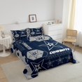 thumbnail image 3 of Erosebridal Blue Texas Stars Comforter Sets Queen Size,Geometric Hexagon Bedding Queen Comforter Set,Western Room Decorative,Reversible,Ultra Soft,3-Piece, 3 of 8