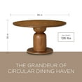 thumbnail image 2 of Maven Lane Mila Table à Manger Contemporaine en Bois Rond avec Finition Brune Raffinée, 2 of 6