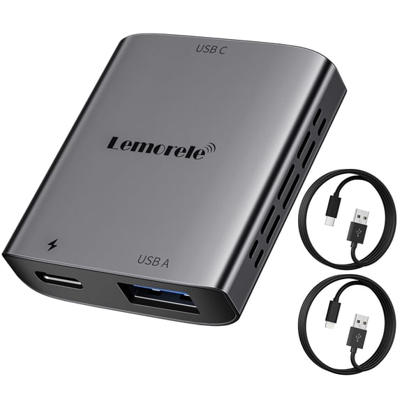 Lemorele Lightning to USB-C Adapter for AR Glasses, Type-C DP 1.2 AR glasses Adapter ,	HD 1080P Converter，Connect iPhone/iPad with Lightning to AR glasses or Type-C  Monitor