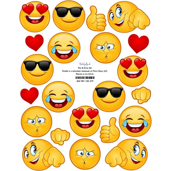 StikArt Autocollants Emoji, Collection 1