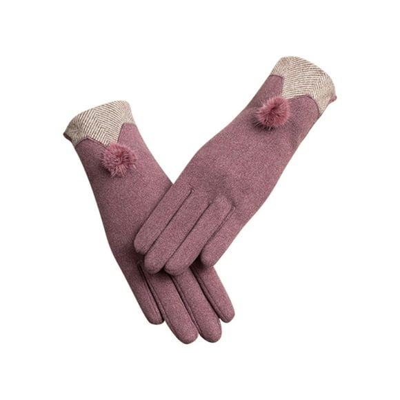 Nrmrqz Flash Deals Winter Warm Wool Gloves for Women, Plush Velvet Driving Gloves, Non-Down Velvet touchscreen Gloves for Cold Weather