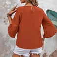 thumbnail image 4 of Gnshining Oversized Tops for Women Ruffle Sleeve Crew Neck Casual Tunic Pullovers Fall Fashion Loose Solid Color Blouse, 4 of 7