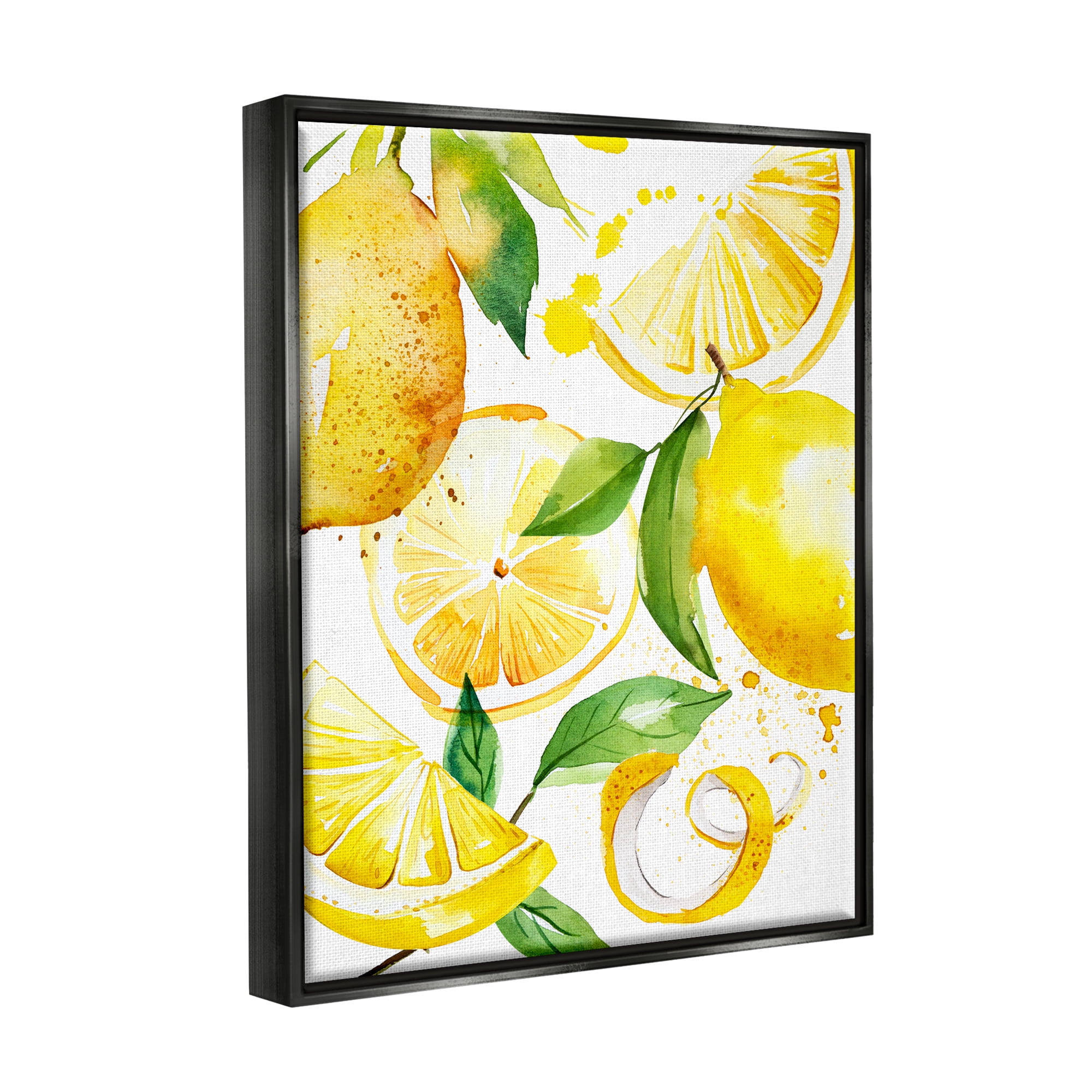 Stupell Industries Modern Lemon Peels Food & Beverage Painting Black Floater Framed Art Print Wall Art, 25 x 31