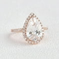 thumbnail image 2 of solitaire jewels 3CT Pear Halo Moissanite Engagement Ring For Women, 10K Rose Gold, 2 of 5