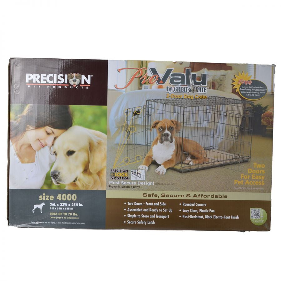 Precision Pet Pro Value by Great Crate 2 Door Crate Black Model