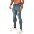 thumbnail image 2 of Men Jeans Skinny Stretch Repaired Jeans Light Blue Hip Ho, 2 of 5