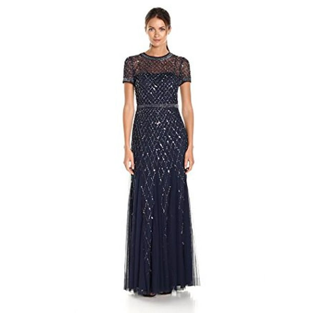 adrianna papell lead beaded gown