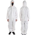 thumbnail image 1 of Traje protector desechable Mono con capucha Ropa de seguridad impermeable y transpirable (blanco, XL), 1 of 8