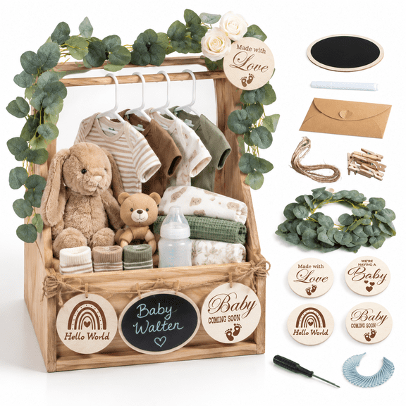 Wooden Shower Crate Closet Personalized Baskett Withr Front