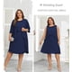 thumbnail image 3 of Vestido para mujer, talla grande, 2 piezas, para madre de la novia, vestido fluido de gasa con volantes, boda e invitada con chaquetas, azul marino, 16 W, 3 of 7