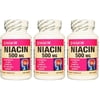 Major Niacin Timed Release Tablets, 500 mg, 100 Ct 3.9 oz (3 pack)