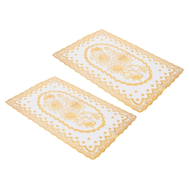 Tapete para tazas, 2 manteles individuales de PVC de 30 cm x 45 cm, artesanía superior Jadeshay A