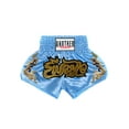 thumbnail image 2 of Rswnyirn Kids Boys Muay Thai Shorts Boxing Shorts Boxer Training Trunks Satin Kickboxing Shorts Light Blue 8-12, 2 of 4