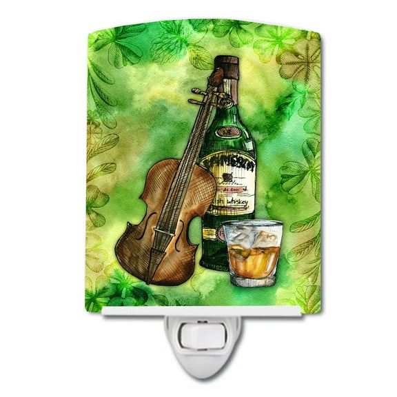 Caroline's Treasures BB5766CNL Irish Whiskey and Music Ceramic Night Light, 6x4x3", multicolor