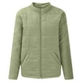 thumbnail image 5 of 2025 Charella Women's Zip up Warm Quilted Quilted Jacketss Winter Stand Collar Outwear Coat with Pockets Green,M, 5 of 6