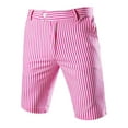 thumbnail image 5 of MODA NOVA Big & Tall Men's Stripe Flat Front Mid-Rise Chino Walk Shorts Fuchsia LT(US 36), 5 of 6