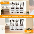 thumbnail image 6 of Wood Kitchen Utensil Holder - Decorative Utensil Tray, Basket to Put Silverware with 3 Compartments for Countertop, Organizer Storage Box for Storing Knives, forks and Spoons, 6 of 12