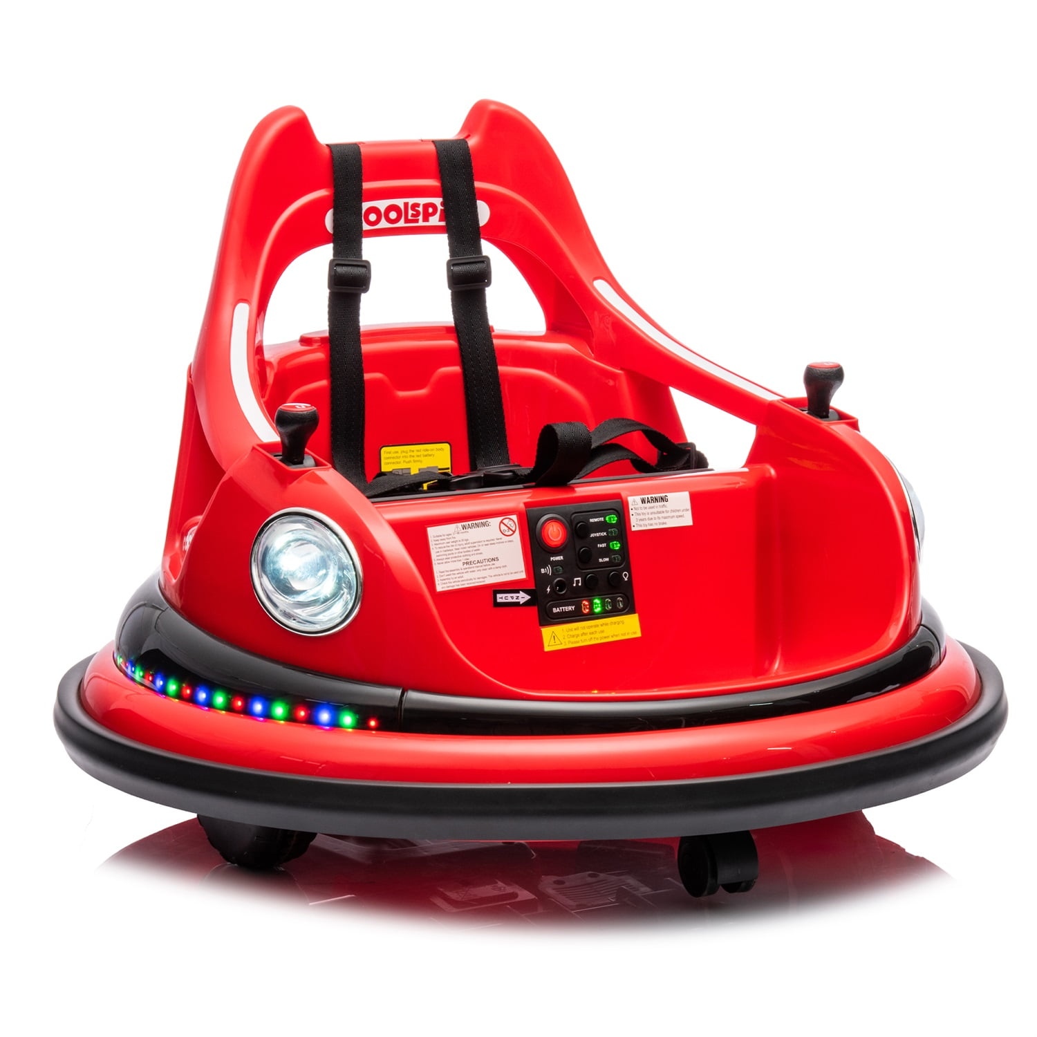 CIPACHO 12V Electric Ride On Bumper Car for Kids & Toddlers 1.5-5 Years Old, Baby Bumping Toy Gifts, LED Lights, 360 Degree Spin, Red CIPACHO 12V Electric Ride On Bumper Car for Kids & Toddlers 1.5-5 Years Old, Baby Bumping Toy Gifts, LED Lights, 360 Degree Spin, Red