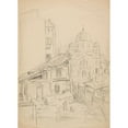 thumbnail image 2 of Ivan Ivanec 14x18 Gold Ornate Wood Frame and Double Matted Museum Art Print Titled - Urban Landscape with the Church (1930 - 1944), 2 of 4