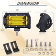 thumbnail image 2 of Barra de luces LED AveneMark de 5 pulgadas y 72 W, haz de luz amarilla, 10800 LM, 2 of 7
