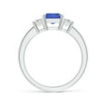 thumbnail image 2 of ANGARA Natural 1.5 ct Tanzanite and Diamond Three Stone Ring in 14K White Gold for Women (Size-8x6mm) | December Birthstone, Birthday, Anniversary, Jewelry Gift for Women | Natural Tanzanite Ring, 2 of 9